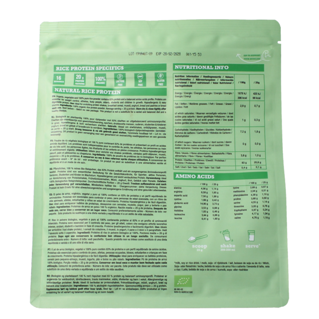 Plant protein rice natural organic 400.00 Gram