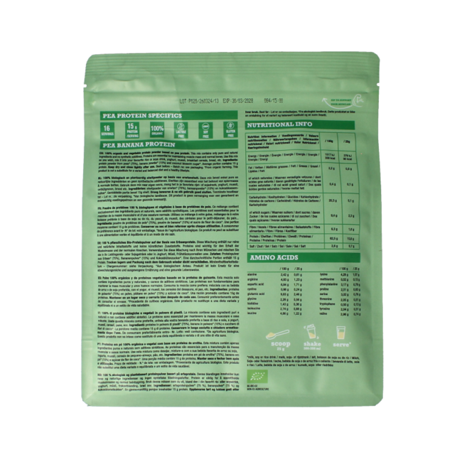 Pflanzenprotein Erbse Banane Bio 400,00 Gramm