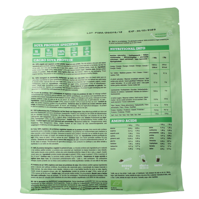 Pflanzliches Protein Soja Kakao Bio 400,00 Gramm