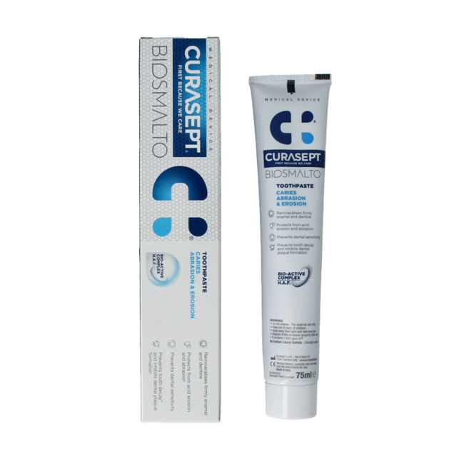 Biosmalto tandpasta caries slijtge erosie 75.00 Milliliter