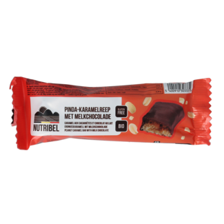 Nutribel Peanut caramel bar milk chocolate organic 40.00 Gram