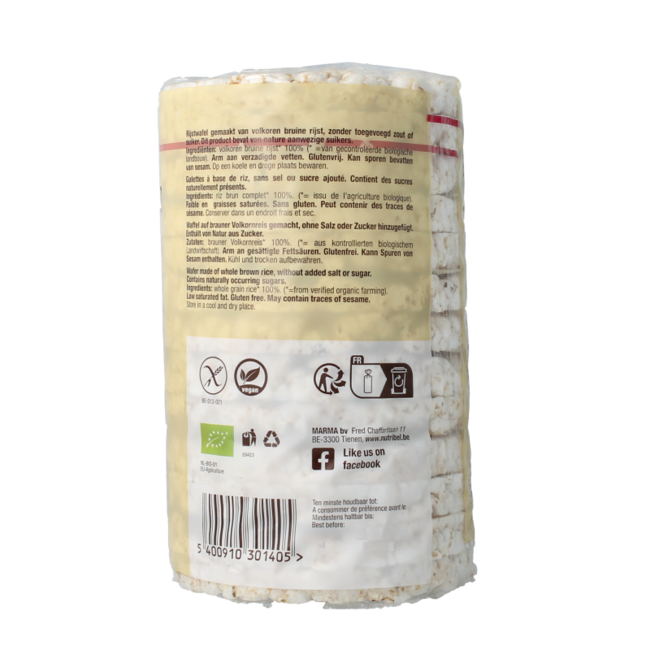 Galettes de riz sans sel sans gluten bio 100,00 grammes