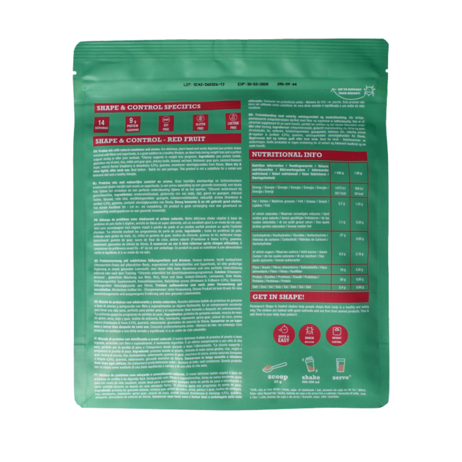 Shape & control pflanzliches Protein rote Früchte 350,00 Gramm