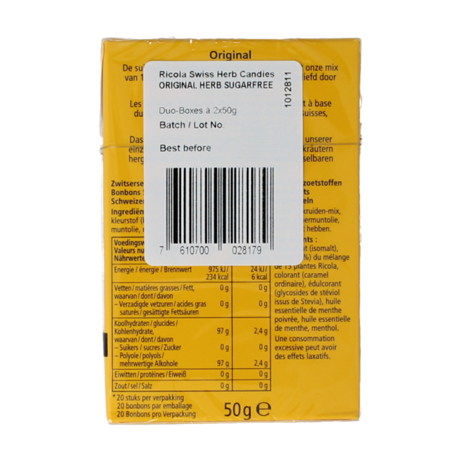 Original sans sucre duo pack 100,00 grammes