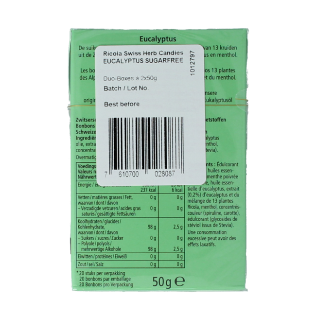 Eucalyptus sugar-free duo pack 100.00 Gram