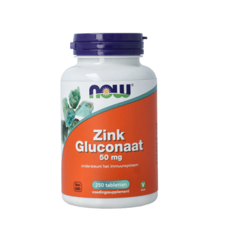 NOW Gluconate de zinc 50 mg 250,00 comprimés