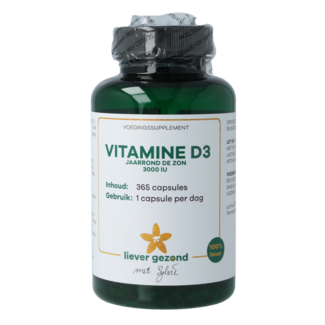 Liever Gezond Vitamin D3 75 mcg ganzjähriges Lebenslicht 365,00 Softgels