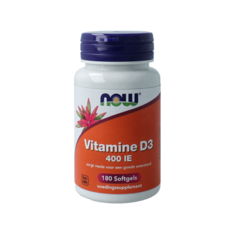NOW Vitamina D3 400 UI 180,00 cápsulas blandas