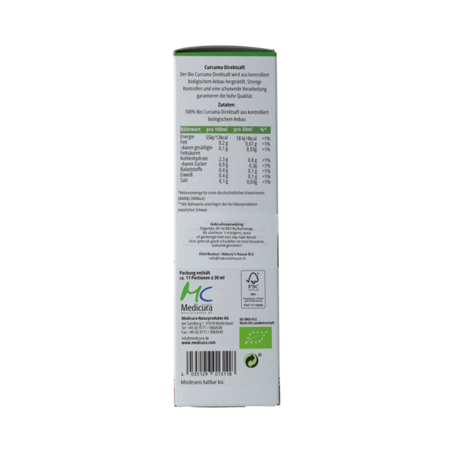 Turmeric 100% fruit juice ORGANIC 330.00 Millilitres