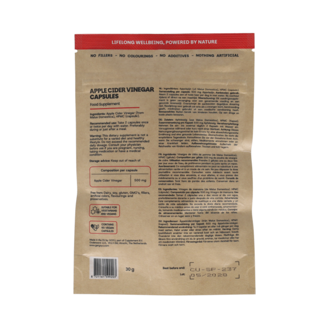 Apple Cider Vinegar 500mg 60.00 Capsules