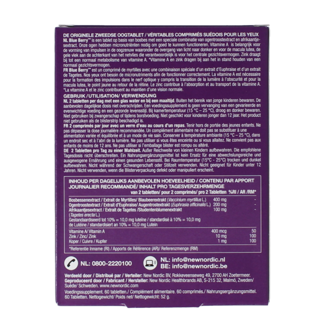 Blue berry eyebright 60.00 Tablets