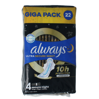 Always Ultra pads secure night giga pack 22.00 Pieces