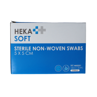 Heka Soft Compresse non-tissée 5x5 stérile 100,00 pièces