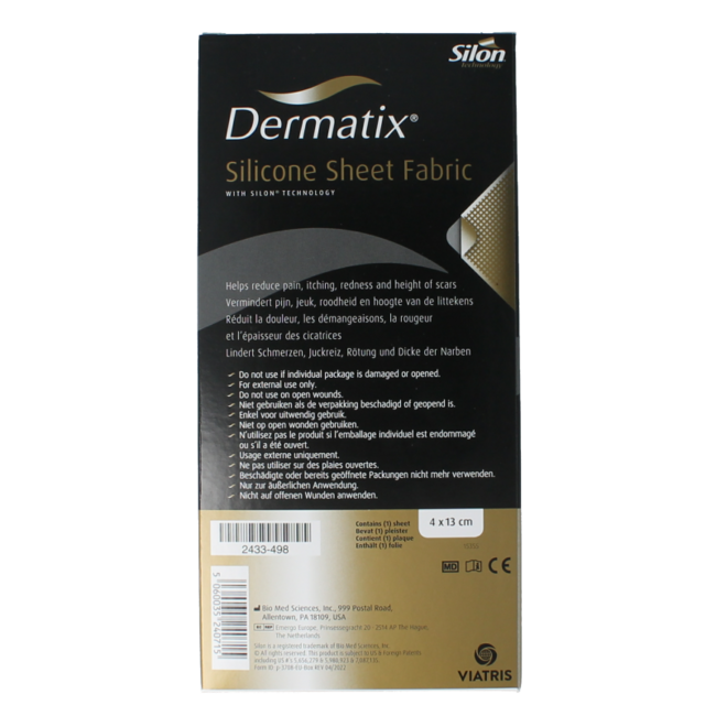Dermatix silicone sheet fabric 4x13cm 1.00 Pieces