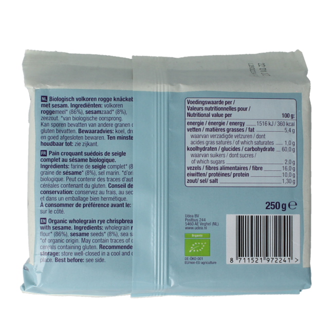 Knackebrod complet sésame bio 250,00 grammes