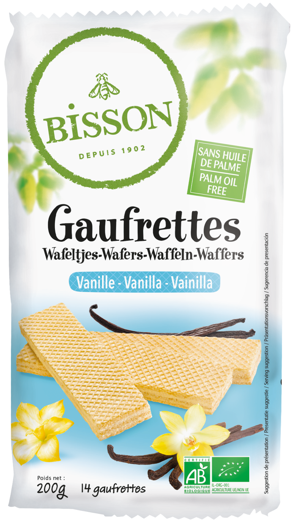 Bisson Vanille wafels bio 200 Gram
