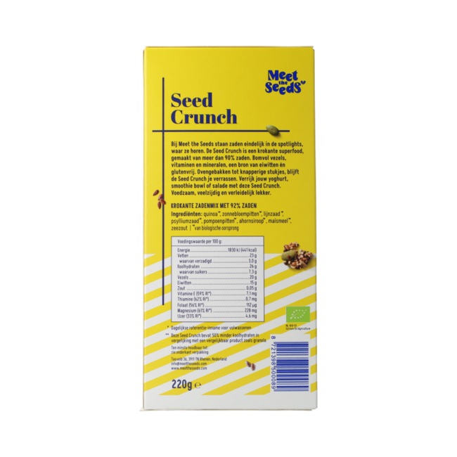 Seed Crunch - mélange de graines croquant avec 92 % de graines bio 220,00 grammes