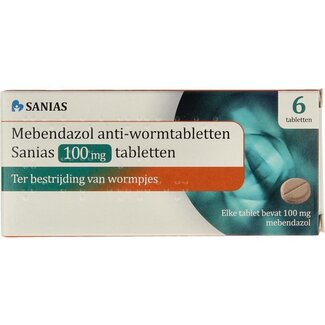 Sanias Sanias Mebendazol comprimés anti-vers 100 mg 6 comprimés