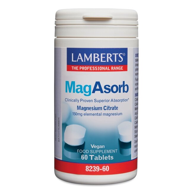 Lamberts MagAsorb (citrate de magnésium) 150 mg 60 Comprimés