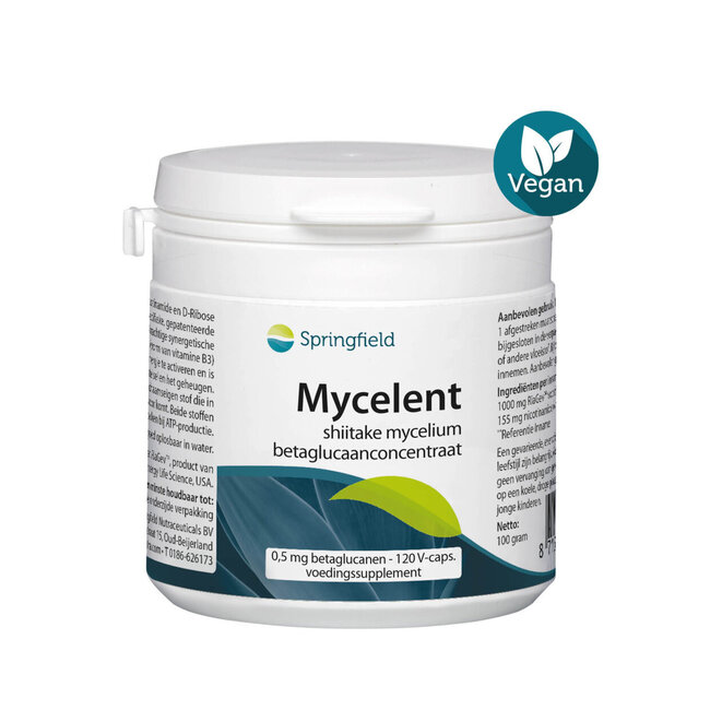 Springfield Mycelent betaglucaanconcentraat 250mg 120 Vegetarische capsules