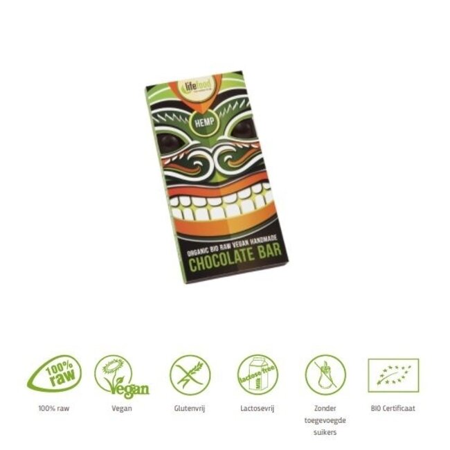 Lifefood Chocolate con cáñamo raw bio 70 g