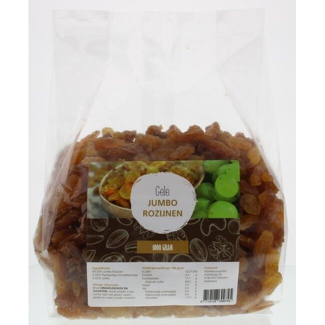 MijnNatuurwinkel Yellow Jumbo Raisins 1kg