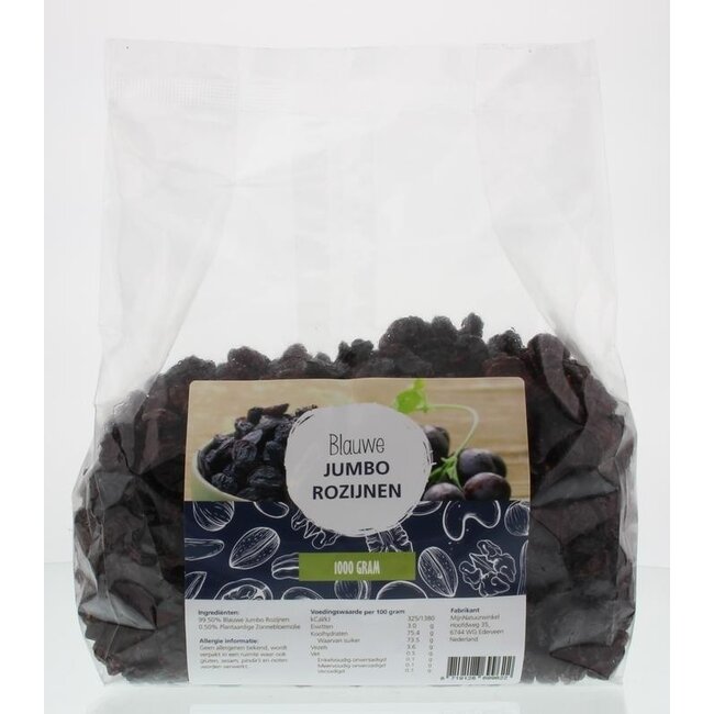 Rodzynki jumbo niebieskie MijnNatuurwinkel 1 Kilogram