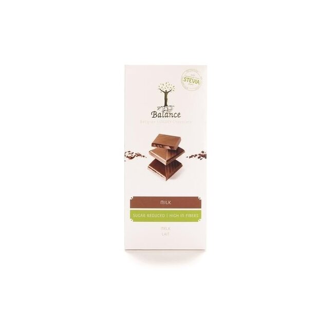 Tableta de chocolate con leche de lujo Balance Choco con stevia 85 g