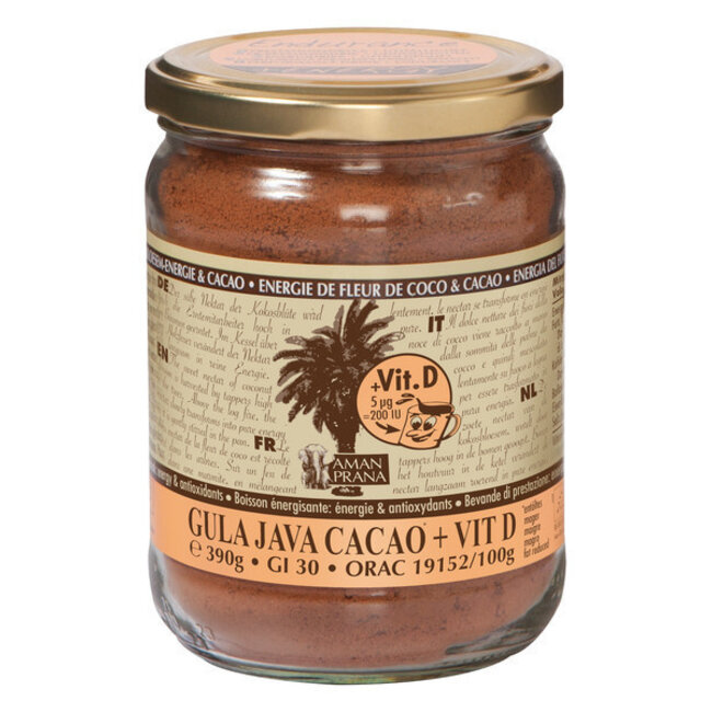 Amanprana Gula java cacao + vitamine D bio 390 Gram