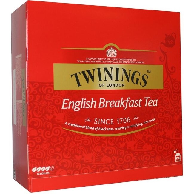 Twinings English Breakfast enveloppé 100 sachets