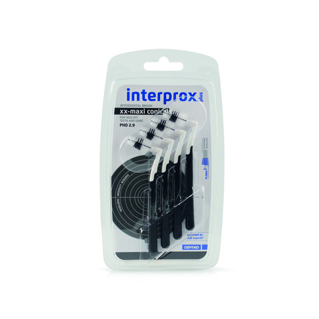 Szczoteczki międzyzębowe Plus XX Maxi, czarne, 4 sztuki