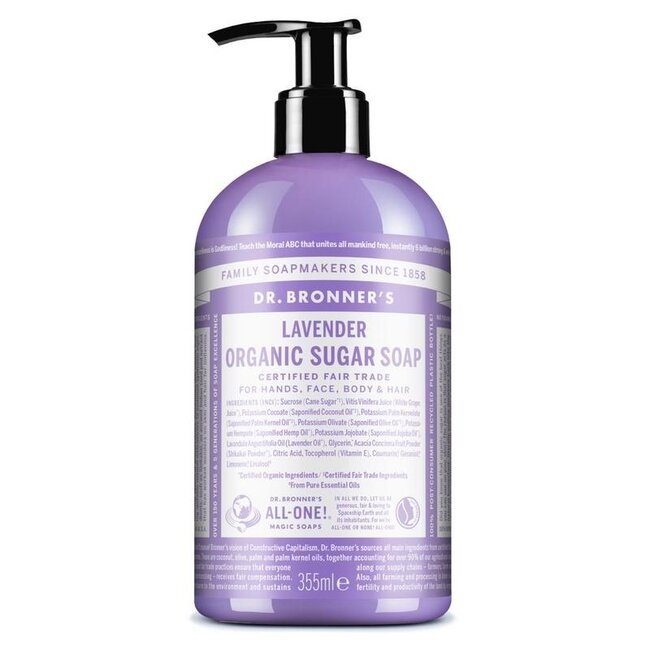 Dr Bronner's Lavender sugar soap organic 355 Millilitres