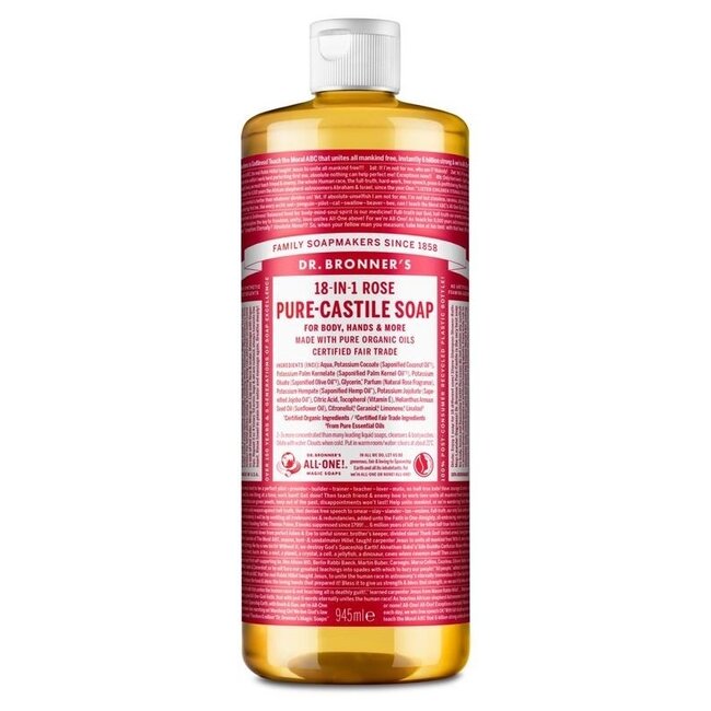 Jabón líquido de rosa Dr. Bronner's 945 ml