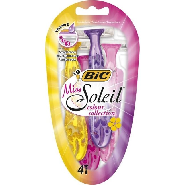 Rasoio BIC Miss Soleil Color Collection 4 Pezzi