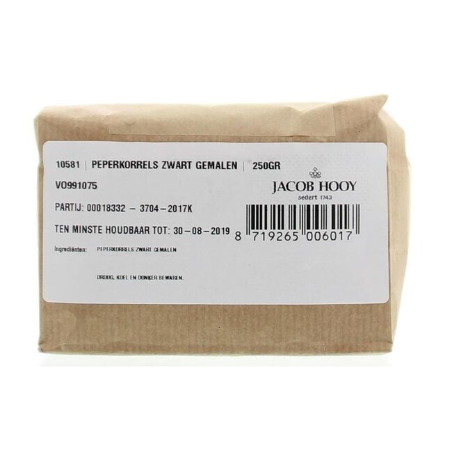 Jacob Hooy Peper zwart gemalen 250 Gram