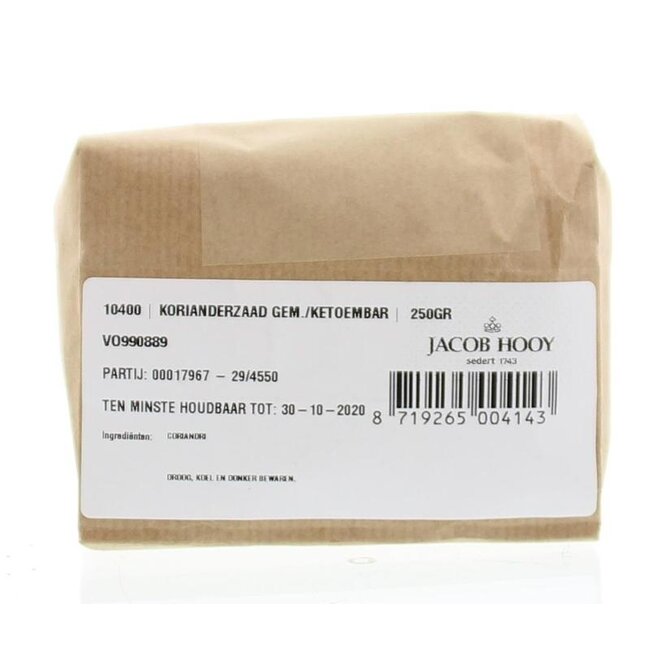 Jacob Hooy Semillas de Cilantro Molidas/Ketoembar 250 Gramos
