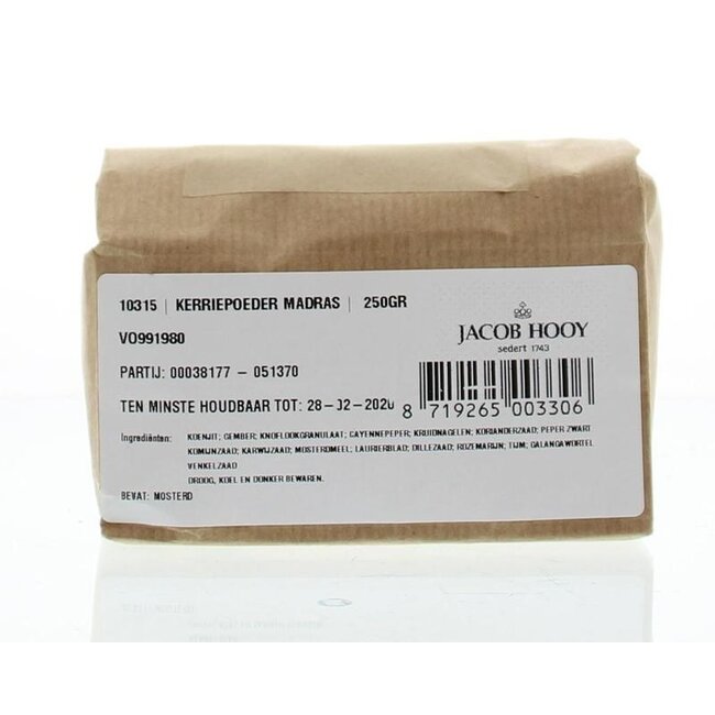 Jacob Hooy Curry en Polvo Madras 250 gramos