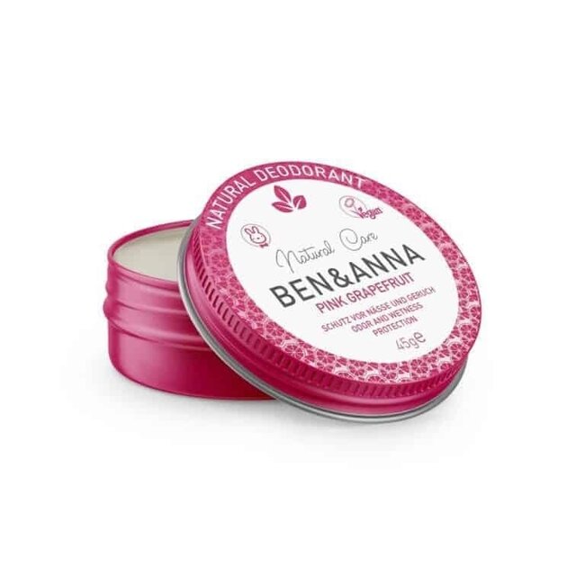 Deodorante Crema Naturale Ben & Anna Pompelmo Rosa, Barattolo 45 Grammi
