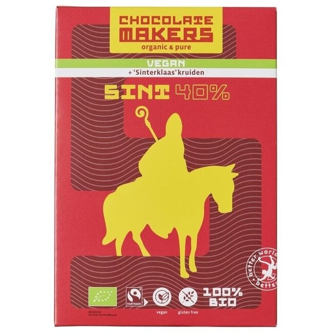 Letra de chocolate 40% vegana con especias de Sinterklaas bio 120 g