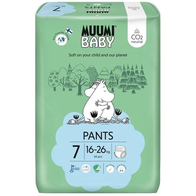 Pañales braguita ecológicos talla 7 XL 16-26 kg 34 unidades