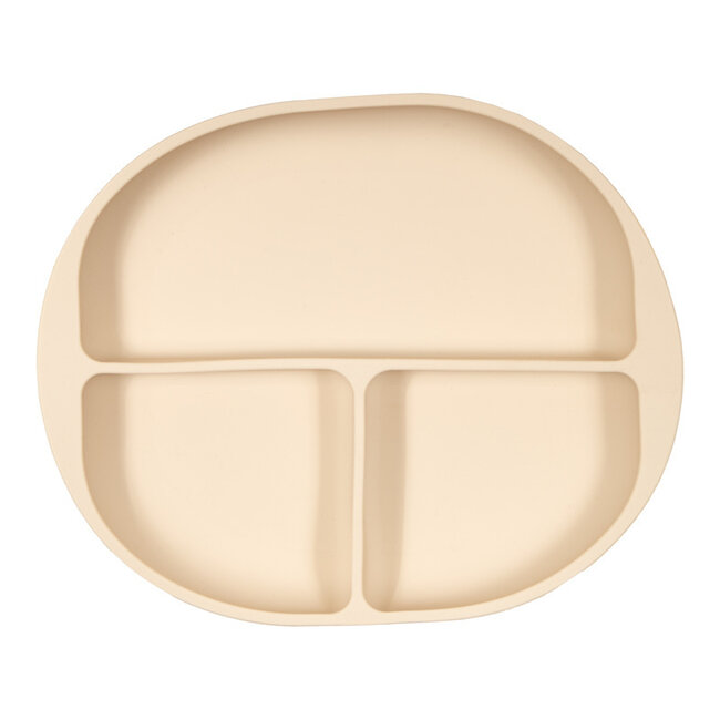 Plato con compartimentos de silicona beige 1 unidad