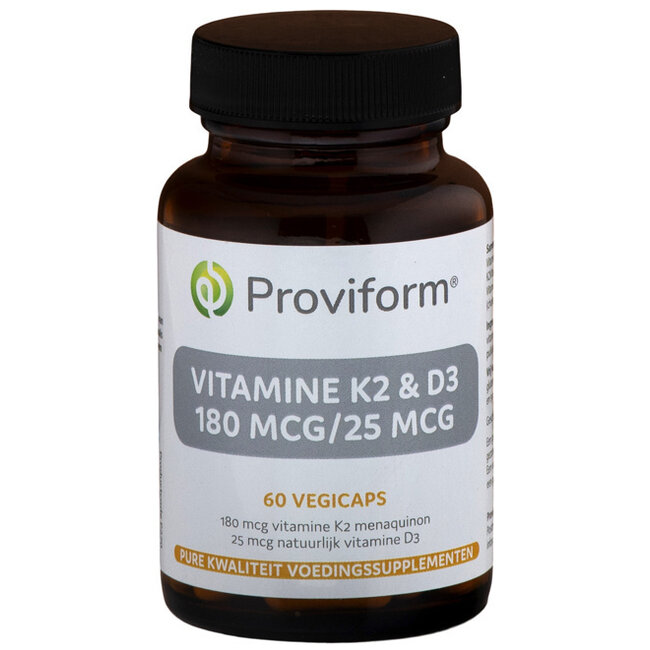 Vitamina K2 180 mcg y D3 25 mcg 60 cápsulas vegetales