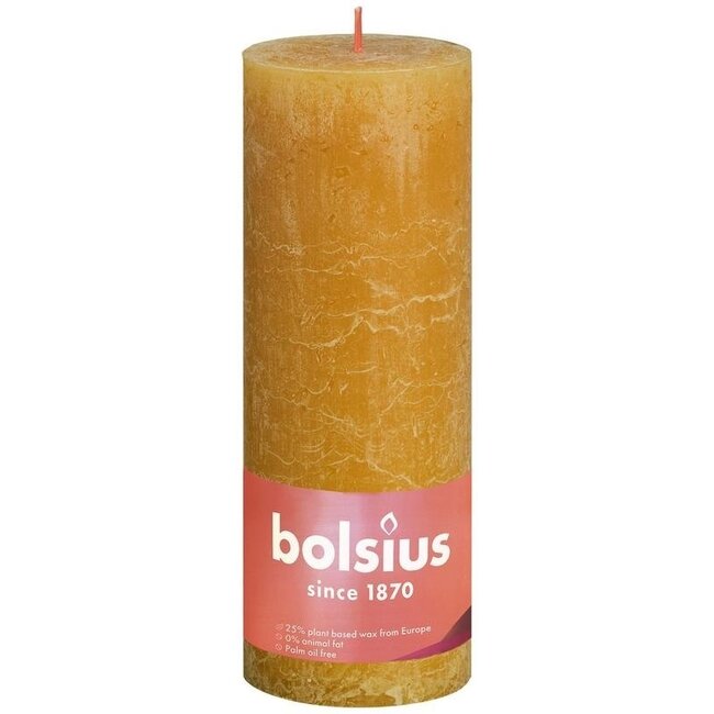 Candela Rustica Bolsius effetto lucido 190/68 giallo miele 1 Pezzo