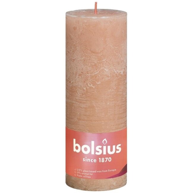 Bolsius Rustic Candle Shine 190/68 Misty Pink 1 Piece