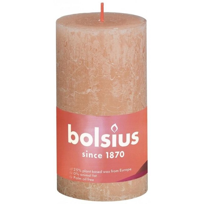 Vela rústica Bolsius Shine 130/68 Misty Pink 1 unidad