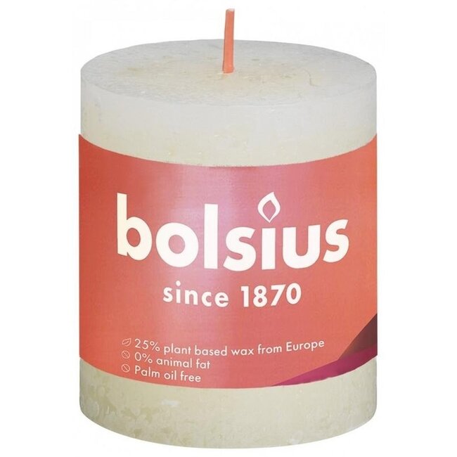 Vela rústica Bolsius Shine 80/68 Soft Pearl 1 unidad