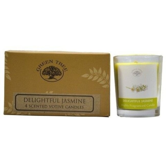 Świeca zapachowa Green Tree delightful jasmine votive 55 gramów