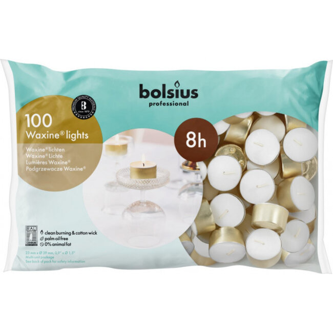 Bolsius Teelicht 23/39 weiß 8h 100 Stück