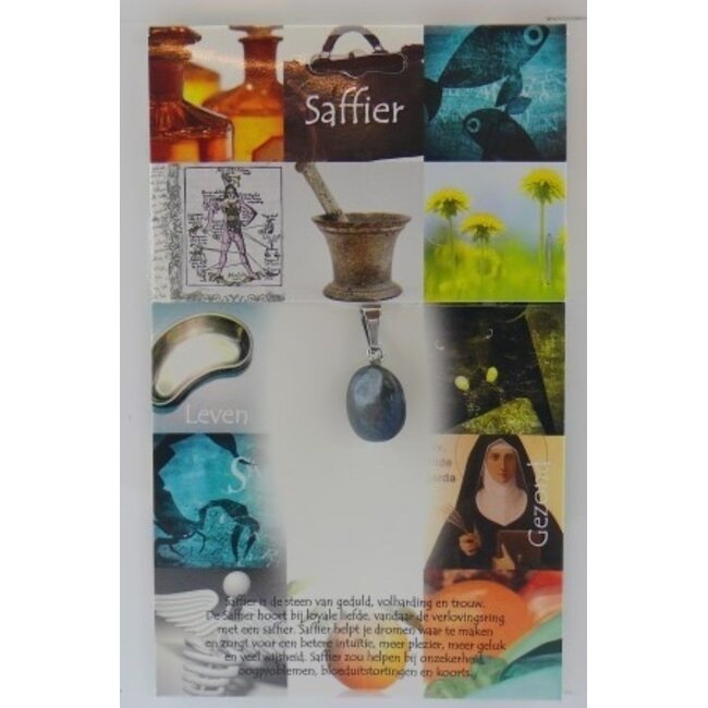 Colgante de zafiro Steengoed, piedra de salud, 1 unidad