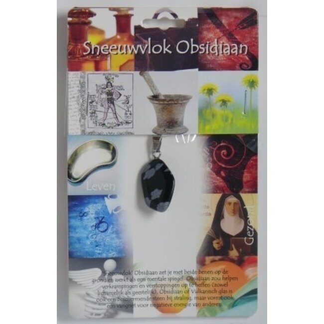 Steengoed snowflake obsidian health stone pendant 1 piece